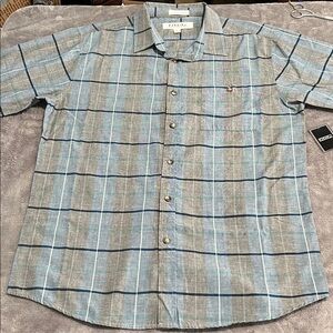 Ezequiel Men's Casual Blue and Tan Plaid  Shirt NWT